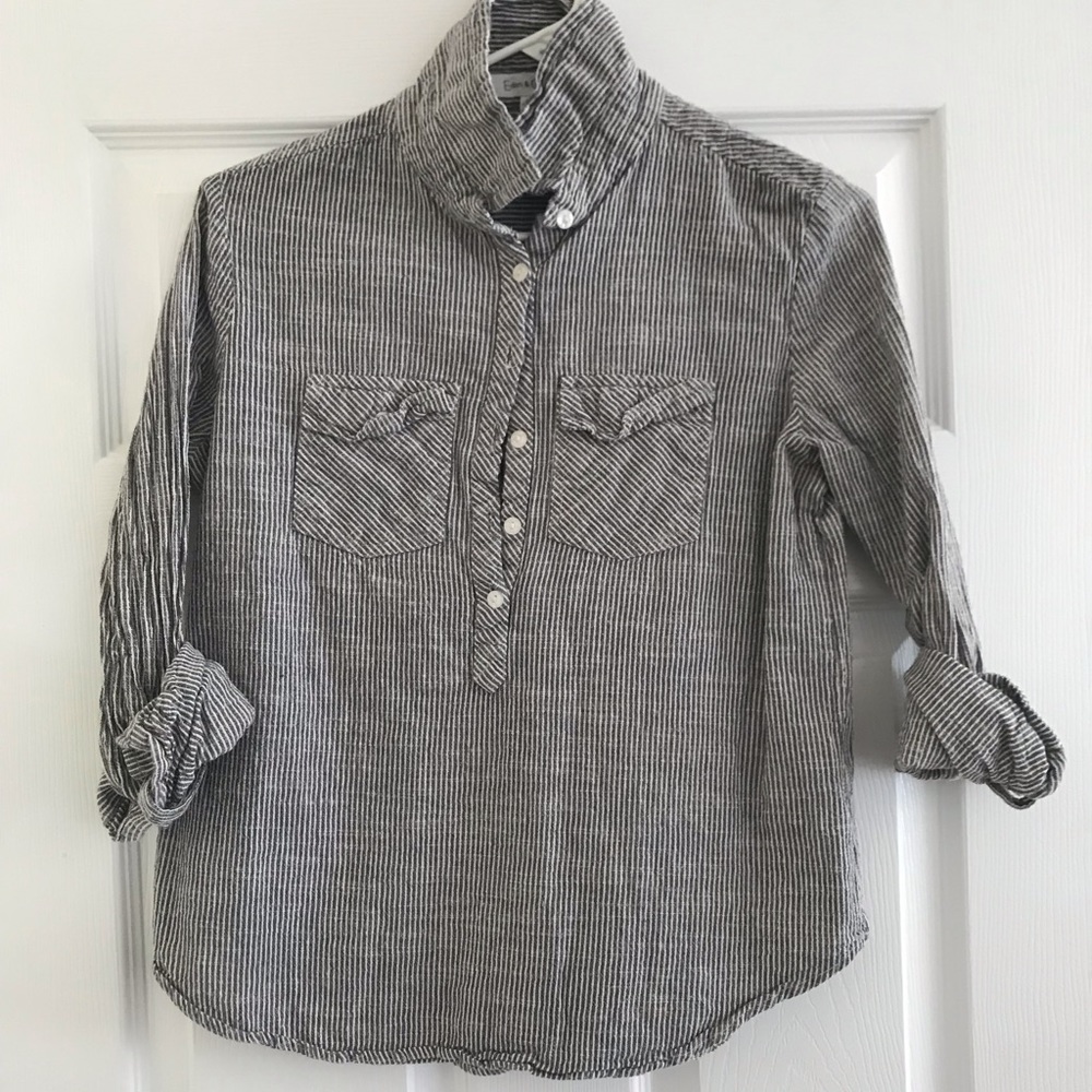 Blue/White Eden & Olivia Button-Up Top - Women’s S